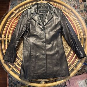 Marc New York Black Leather Women's Coat